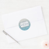 Aangepaste naam: strand, zand en water ronde sticker (Envelop)