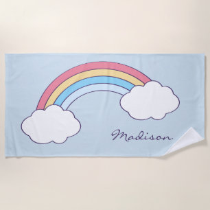 Aangepaste naam strandhanddoek voor Rainbow Sky Strandlaken