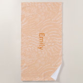 Aangepaste Naam Strandlaken –Zee Shell & Coral Pri (Voorkant)