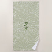 Aangepaste Naam Strandlaken –Zee Shell & Coral Pri (Voorkant)