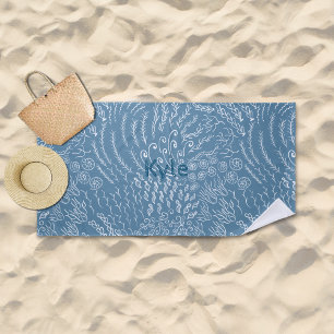 Aangepaste Naam Strandlaken –Zee Shell & Coral Pri