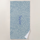 Aangepaste Naam Strandlaken-Zee Shell & Coral Prin Strandlaken (Voorkant)