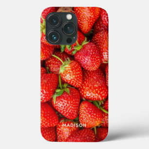Aangepaste naam Strawberries telefoongevallen iPhone 13 Pro Hoesje