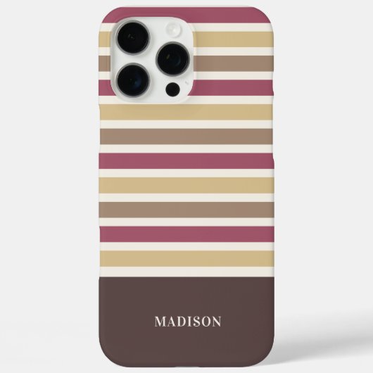 Aangepaste naam Strepen Patroon Case-Mate iPhone Case (Achterkant)