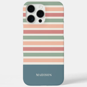 Aangepaste naam Strepen Patroon iPhone 16 Pro Max Hoesje