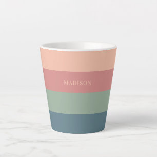 Aangepaste naam Strepen Patroon Latte Mok