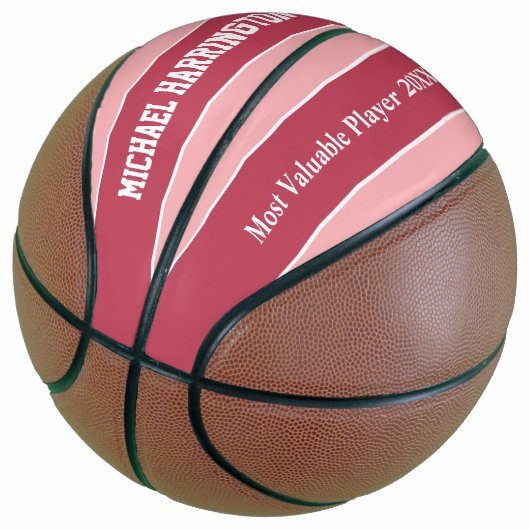 Aangepaste naam Stripes Pattern en tekstbasketbal Basketbal (Schuin)