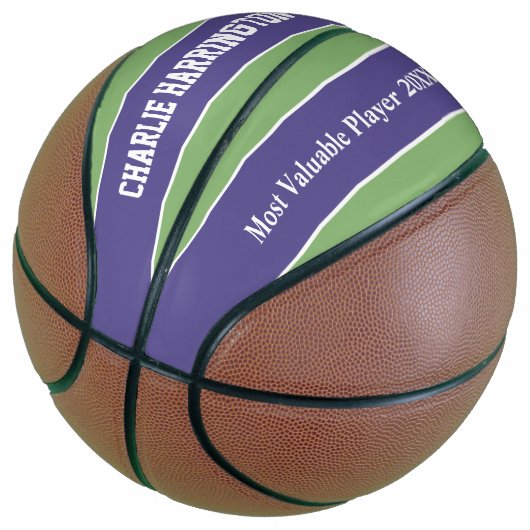 Aangepaste naam Stripes Pattern en tekstbasketbal Mini Basketbal (Schuin)