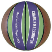 Aangepaste naam Stripes Pattern en tekstbasketbal Mini Basketbal (Verticaal)