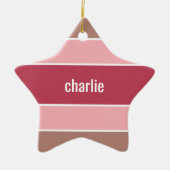 Aangepaste naam stripes Pattern-versiering Keramisch Ornament (Voorkant)