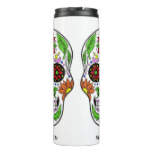 Aangepaste naam Sugar Skull tumbler Thermosbeker (Achterkant)