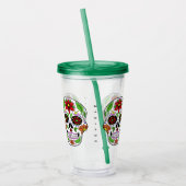 Aangepaste naam Sugar Skull tumblers Acryl Drinkbeker (Links)
