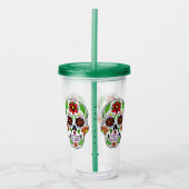 Aangepaste naam Sugar Skull tumblers Acryl Drinkbeker (Voorkant)