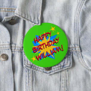Aangepaste naam Superhero Verjaardagsfeestje Ronde Button 4,0 Cm