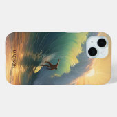 Aangepaste naam Surfen Case-Mate iPhone Case (Achterkant (horizontaal))