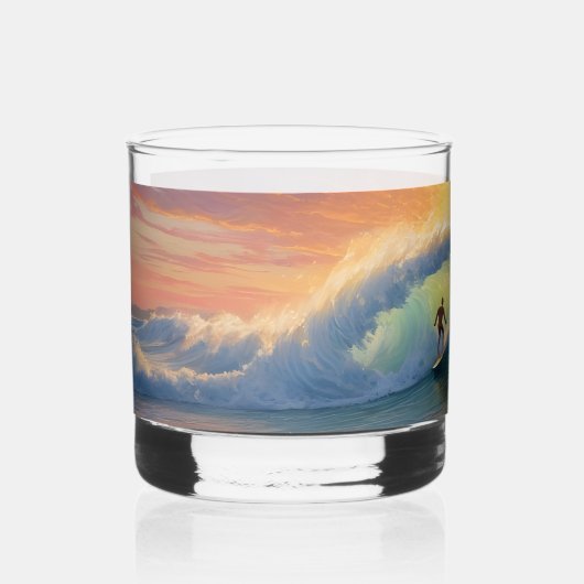 Aangepaste naam Surfen Whisky Glas (Voorkant)