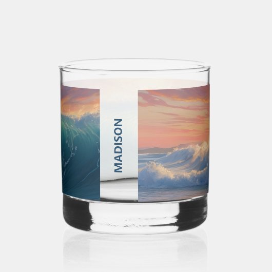 Aangepaste naam Surfen Whisky Glas (Rechts)