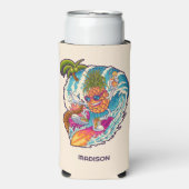 Aangepaste naam Surfende ananas (Seltzer Voorkant)