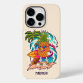 Aangepaste naam Surfende ananas Case-Mate iPhone Case (Achterkant)