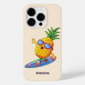 Aangepaste naam Surfende ananas Case-Mate iPhone Case (Achterkant)