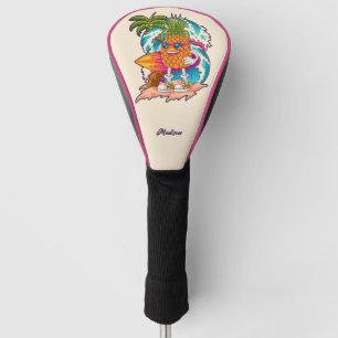 Aangepaste naam Surfende ananas Golfheadcover