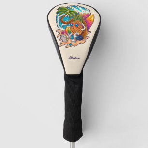Aangepaste naam Surfende ananas Golfheadcover