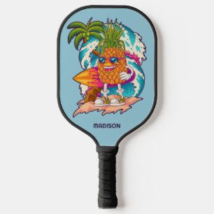 Aangepaste naam Surfende ananas Pickleball Paddle
