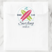 Aangepaste naam Surfer-stickers Ronde Sticker (Tas)