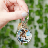 Aangepaste naam Surfhond Sleutelhanger (Hand)