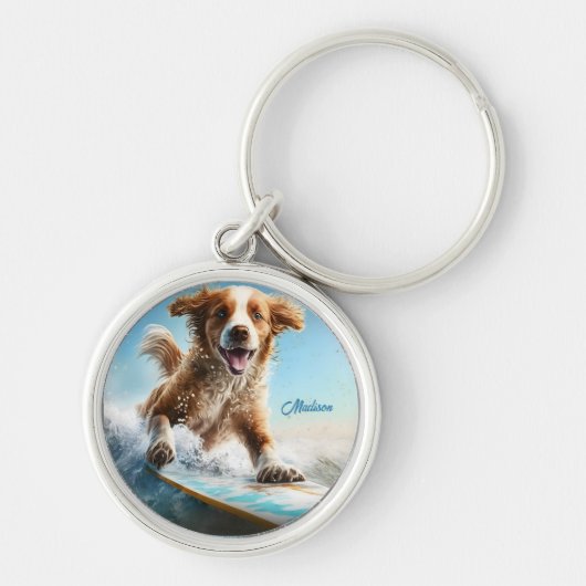 Aangepaste naam Surfhond Sleutelhanger (Voorkant)