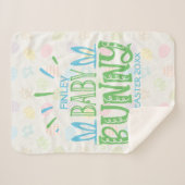 Aangepaste naam Sweet Baby Bunny First Easter Eggs Sherpa Deken (Voorkant (horizontaal))