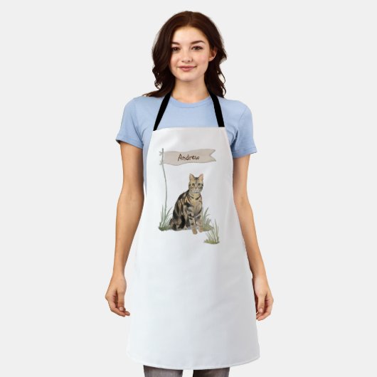 Aangepaste naam Tabblad Kat Pet Schort (Gedragen)