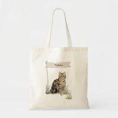 Aangepaste naam Tabblad Kat Pet Tote Bag (Voorkant)