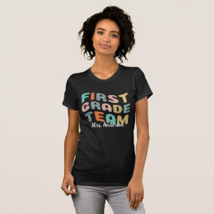 Aangepaste naam Teacher/Student First Grade Team S T-shirt