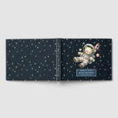 Aangepaste naam Teddy Bear Astronaut Boy Baby show Gastenboek (Volledig)