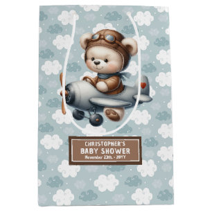Aangepaste Naam Teddy Bear Baby shower Gift Bag Id Medium Cadeauzakje