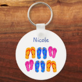 Aangepaste naam Teenslipper Sandal Summer Fun Sleutelhanger (Voorkant)