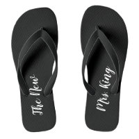 Aangepaste naam Teenslippers voor zwart en wit huw