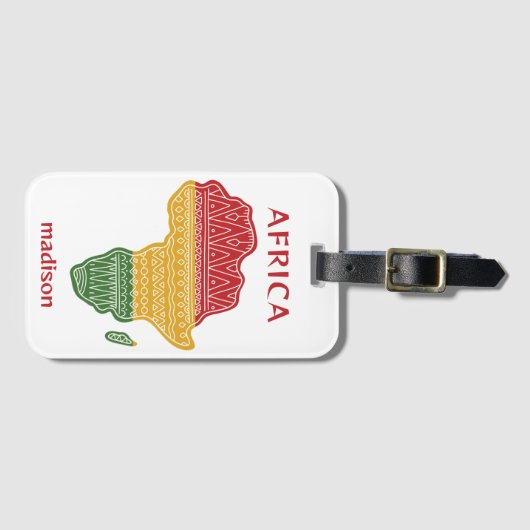 Aangepaste naam & tekst Afrika Bagagelabel (Voorkant (horizontaal))