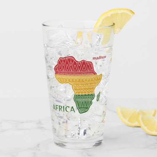 Aangepaste naam & tekst Afrika Glas (Achterkant ijs)