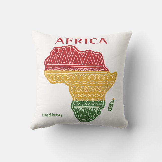 Aangepaste naam & tekst Afrika Kussen (Achterkant)