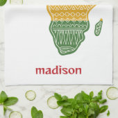 Aangepaste naam & tekst Afrika Theedoek (Gevouwen)