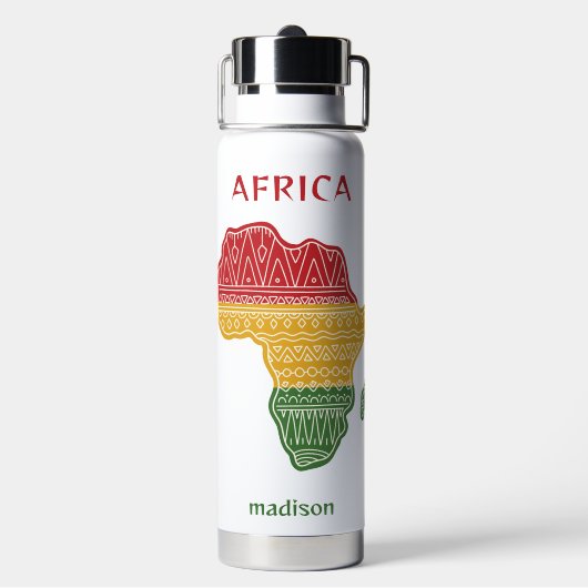 Aangepaste naam & tekst Afrika Waterfles (Achterkant)