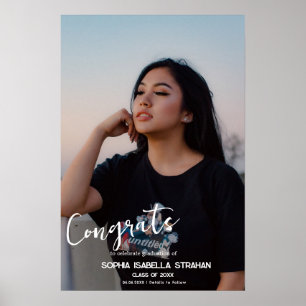 Aangepaste Naam Tekst Afstuderen Poster Afdrukken 