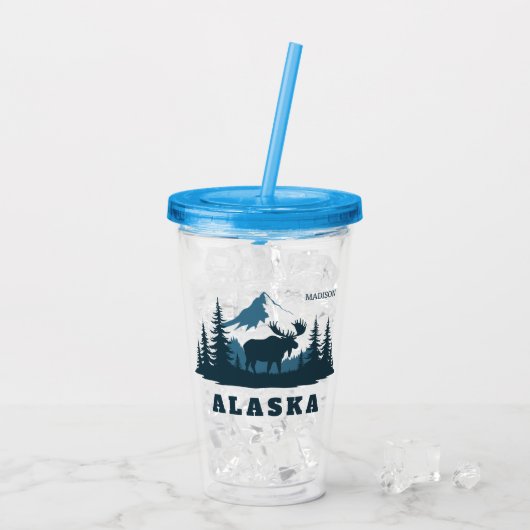 Aangepaste naam & tekst ALASKA Acryl Drinkbeker (Achterkant ijs)