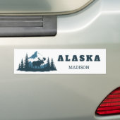 Aangepaste naam & tekst ALASKA Bumpersticker (Op auto)