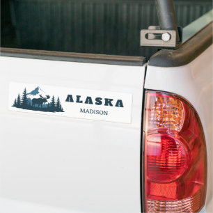 Aangepaste naam & tekst ALASKA Bumpersticker