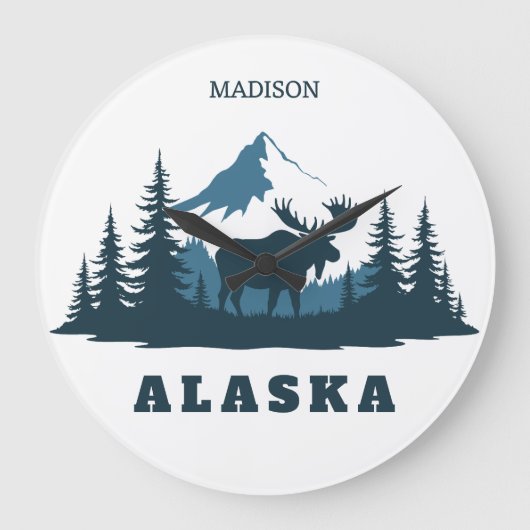 Aangepaste naam & tekst ALASKA Grote Klok (Voorkant)