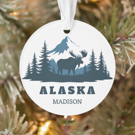 Aangepaste naam & tekst ALASKA Ornament (Boom)