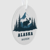 Aangepaste naam & tekst ALASKA Ornament (voorkant)